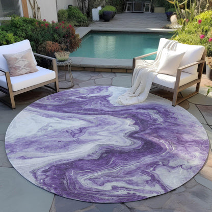 Faeras Purple Washable Indoor-Outdoor Rug