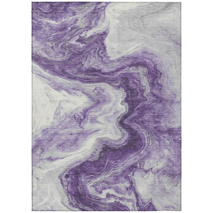 Faeras Purple Washable Indoor-Outdoor Rug