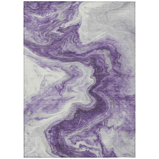 Faeras Purple Washable Indoor-Outdoor Rug