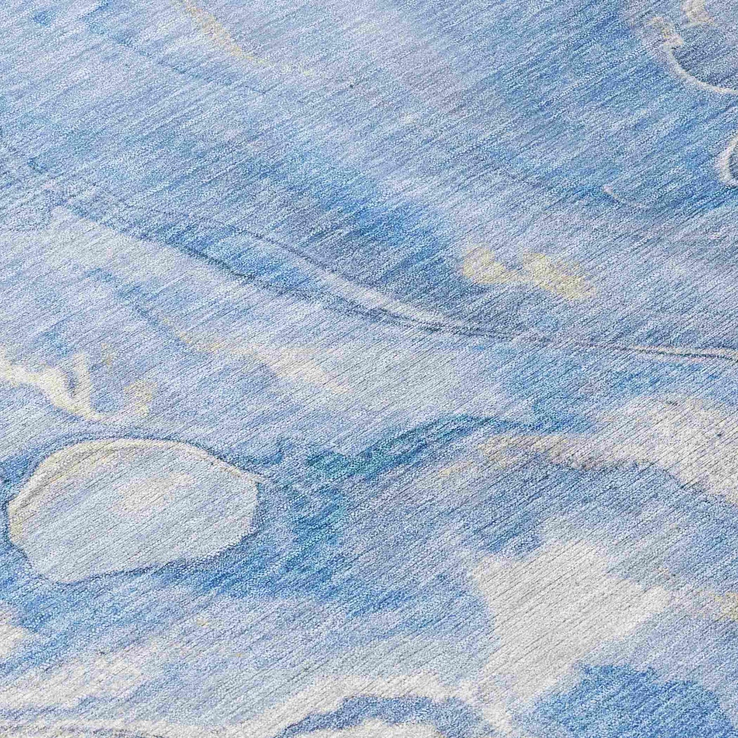 Faerel Blue Washable Indoor-Outdoor Rug