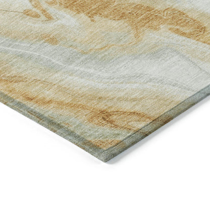 Faerel Gold Washable Indoor-Outdoor Rug