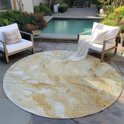 Faerel Gold Washable Indoor-Outdoor Rug