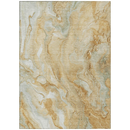 Faerel Gold Washable Indoor-Outdoor Rug