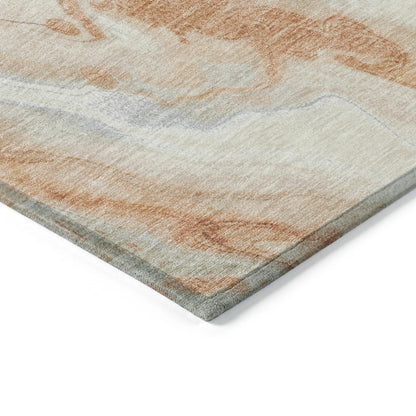 Faerel Orange Washable Indoor-Outdoor Rug