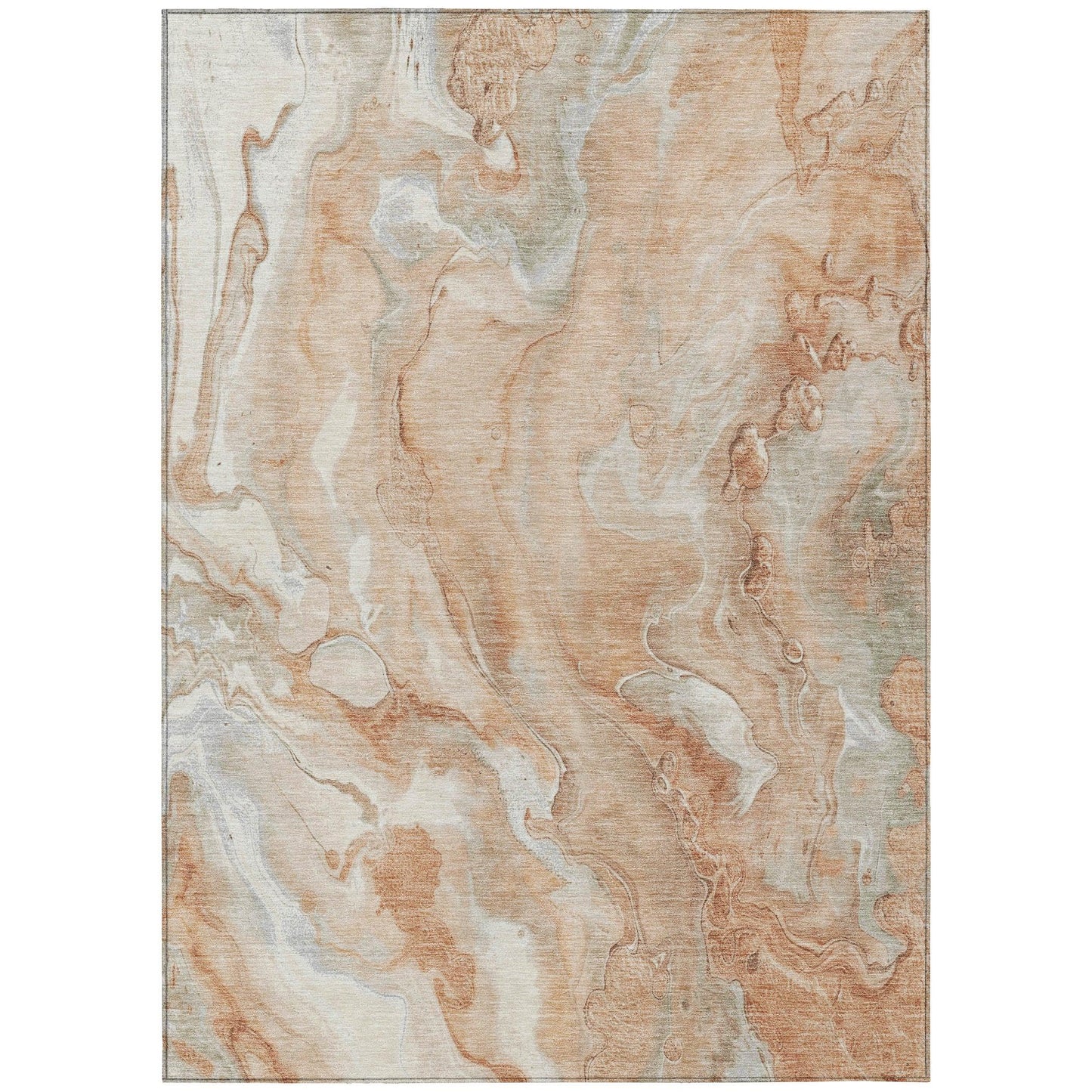 Faerel Orange Washable Indoor-Outdoor Rug