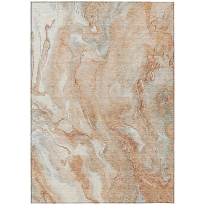 Faerel Orange Washable Indoor-Outdoor Rug