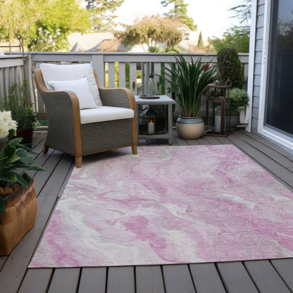 Faerel Pink Washable Indoor-Outdoor Rug