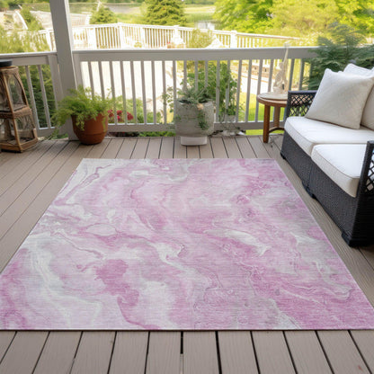 Faerel Pink Washable Indoor-Outdoor Rug