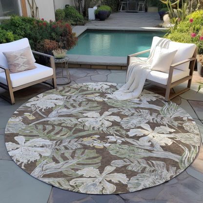 Faereth Brown Washable Indoor-Outdoor Rug