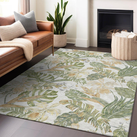 Faereth Ivory Washable Indoor-Outdoor Rug