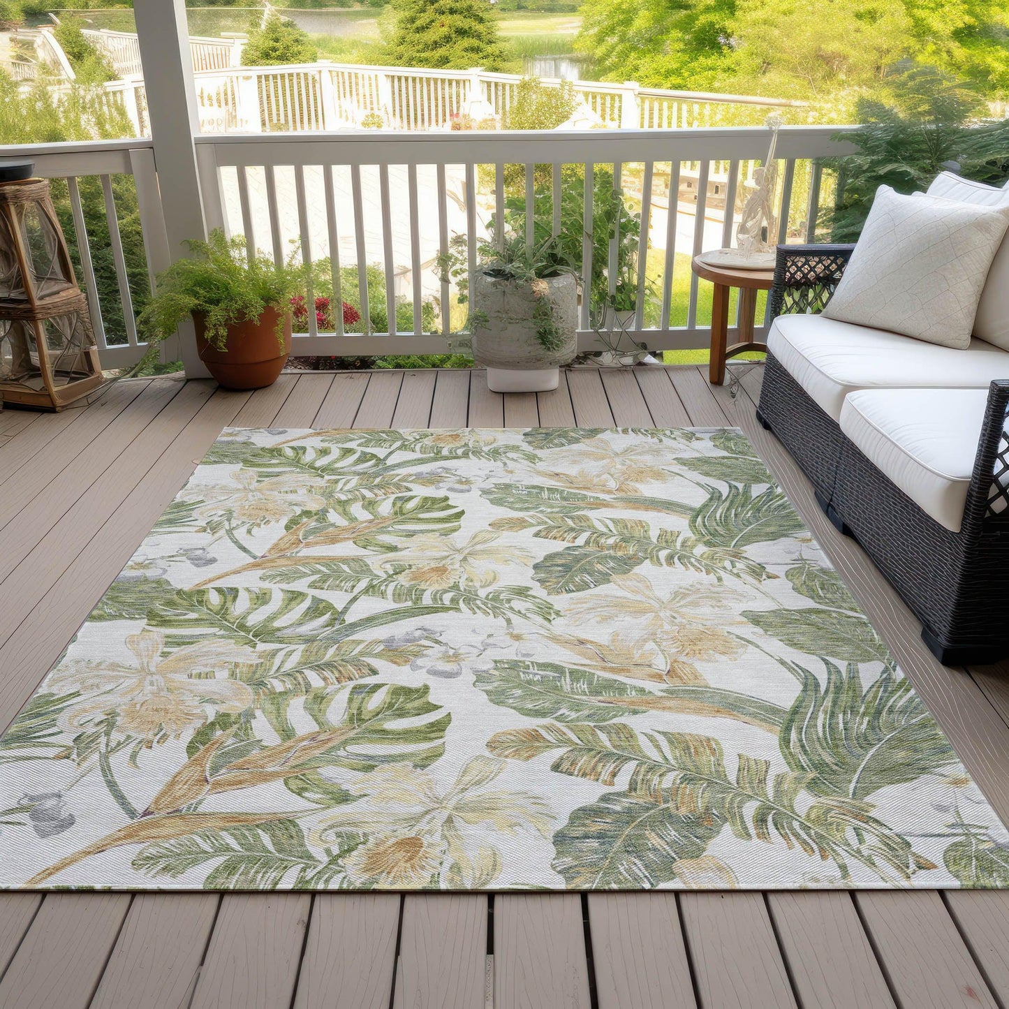 Faereth Ivory Washable Indoor-Outdoor Rug