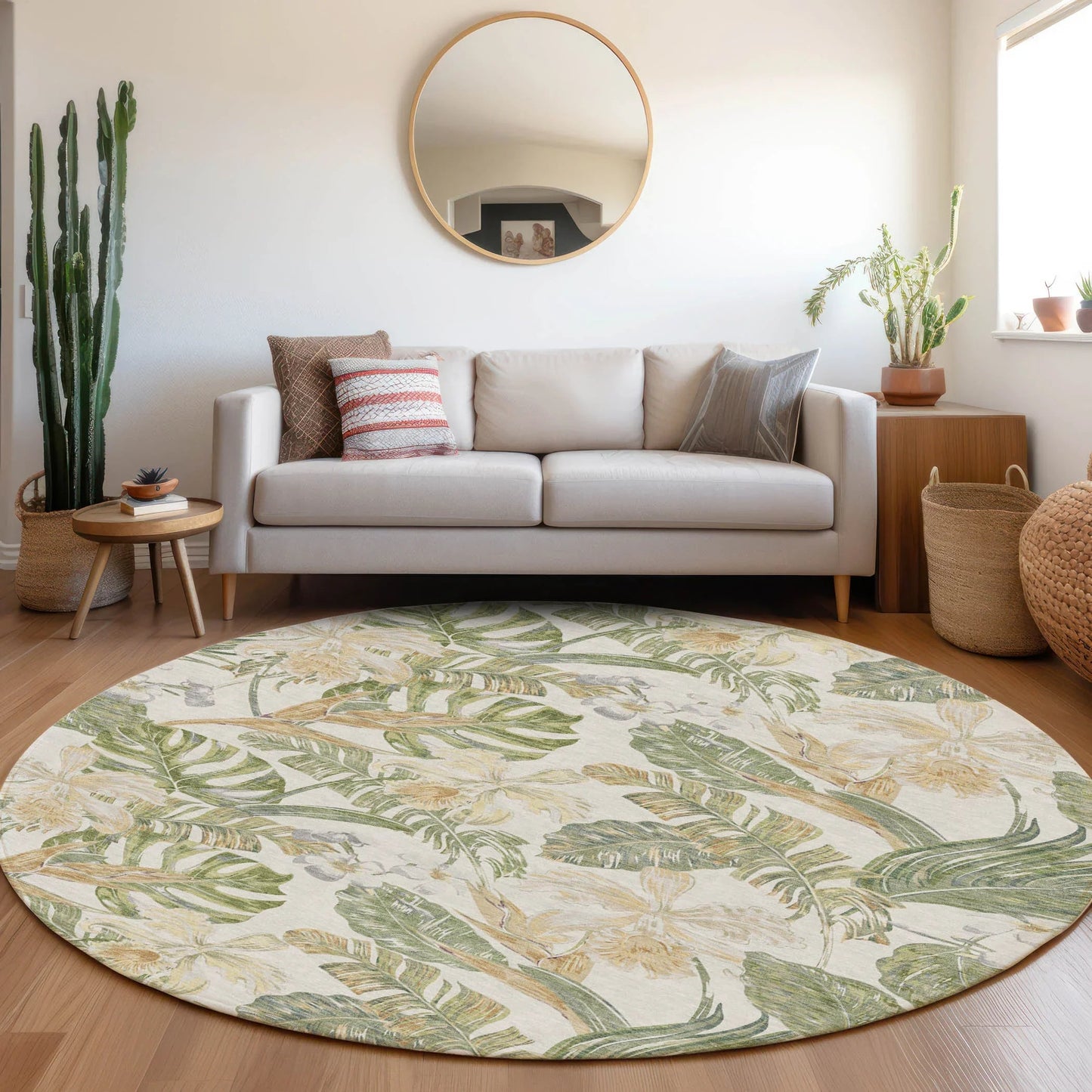 Faereth Ivory Washable Indoor-Outdoor Rug