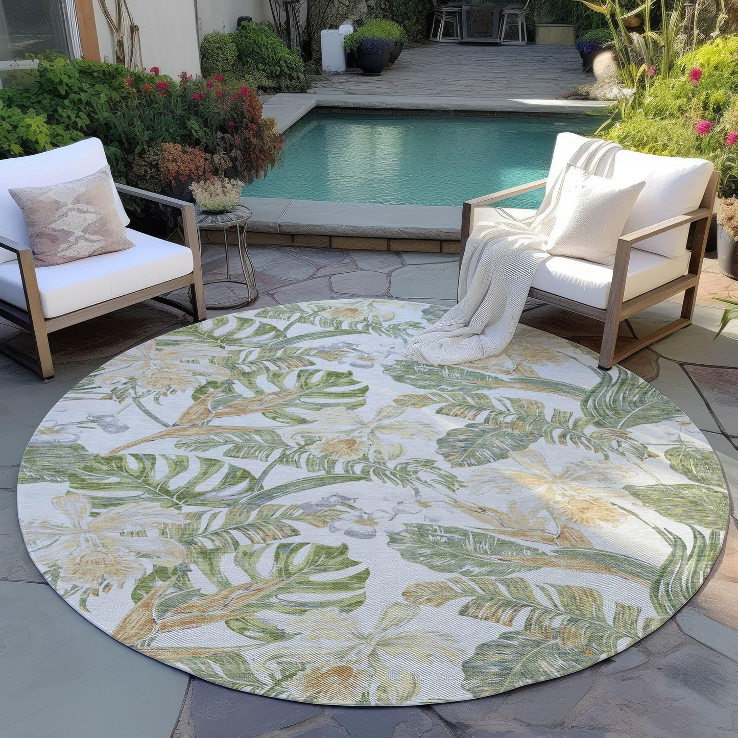 Faereth Ivory Washable Indoor-Outdoor Rug