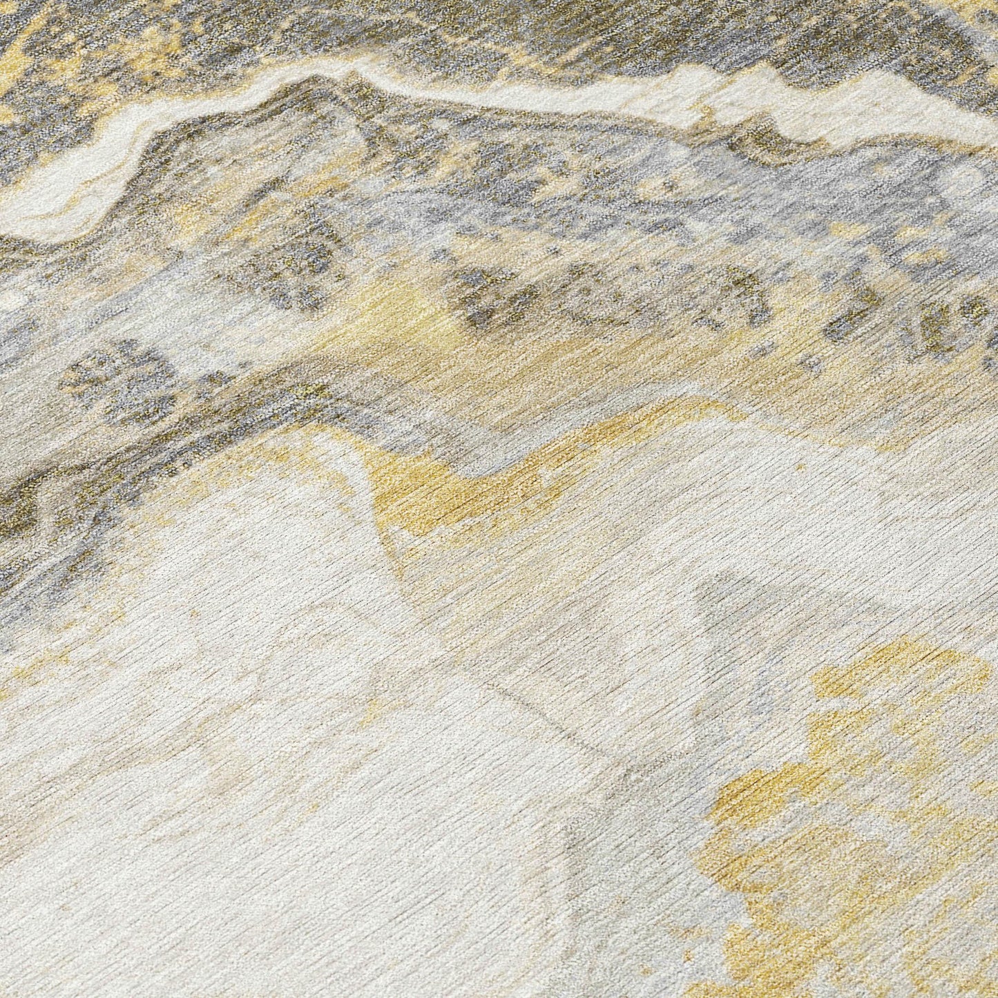 Faeriel Gold Washable Indoor-Outdoor Rug