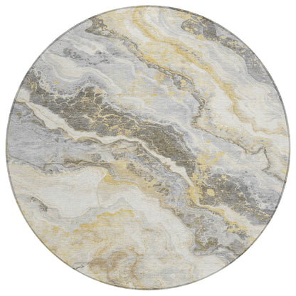 Faeriel Gold Washable Indoor-Outdoor Rug