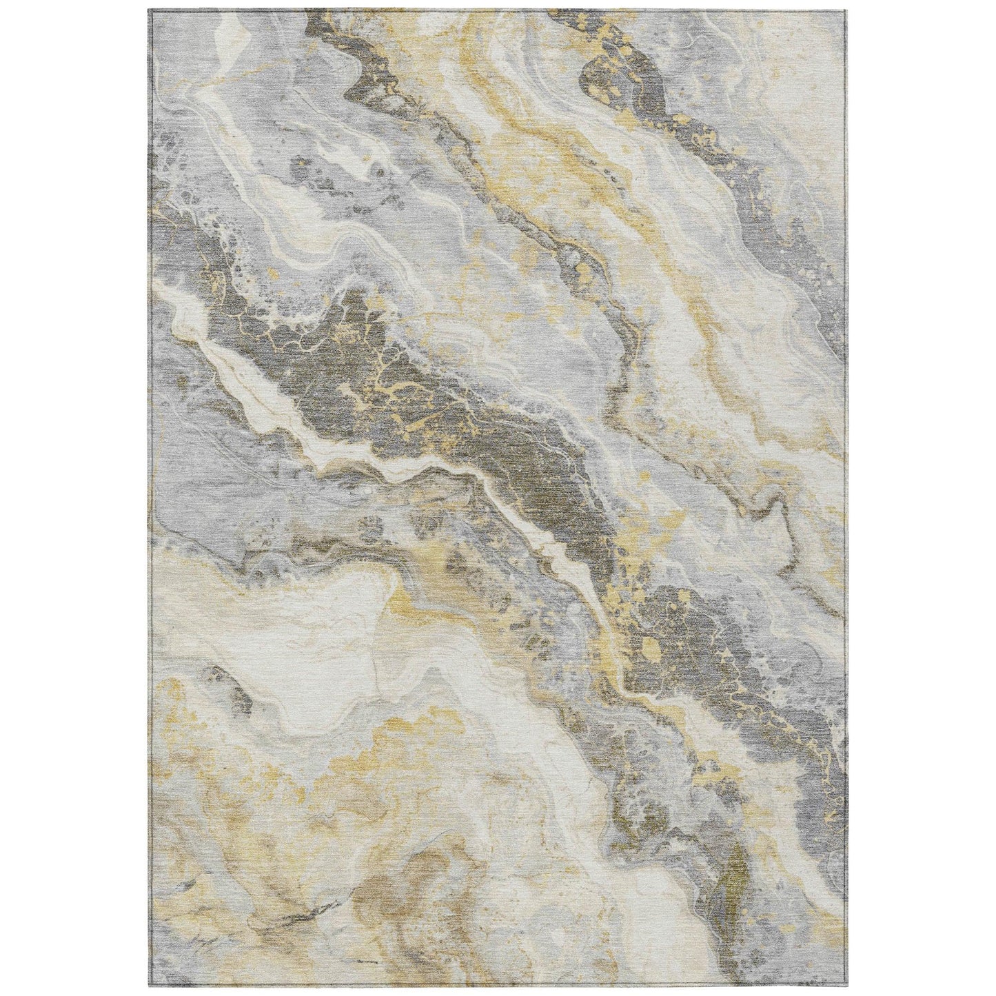 Faeriel Gold Washable Indoor-Outdoor Rug