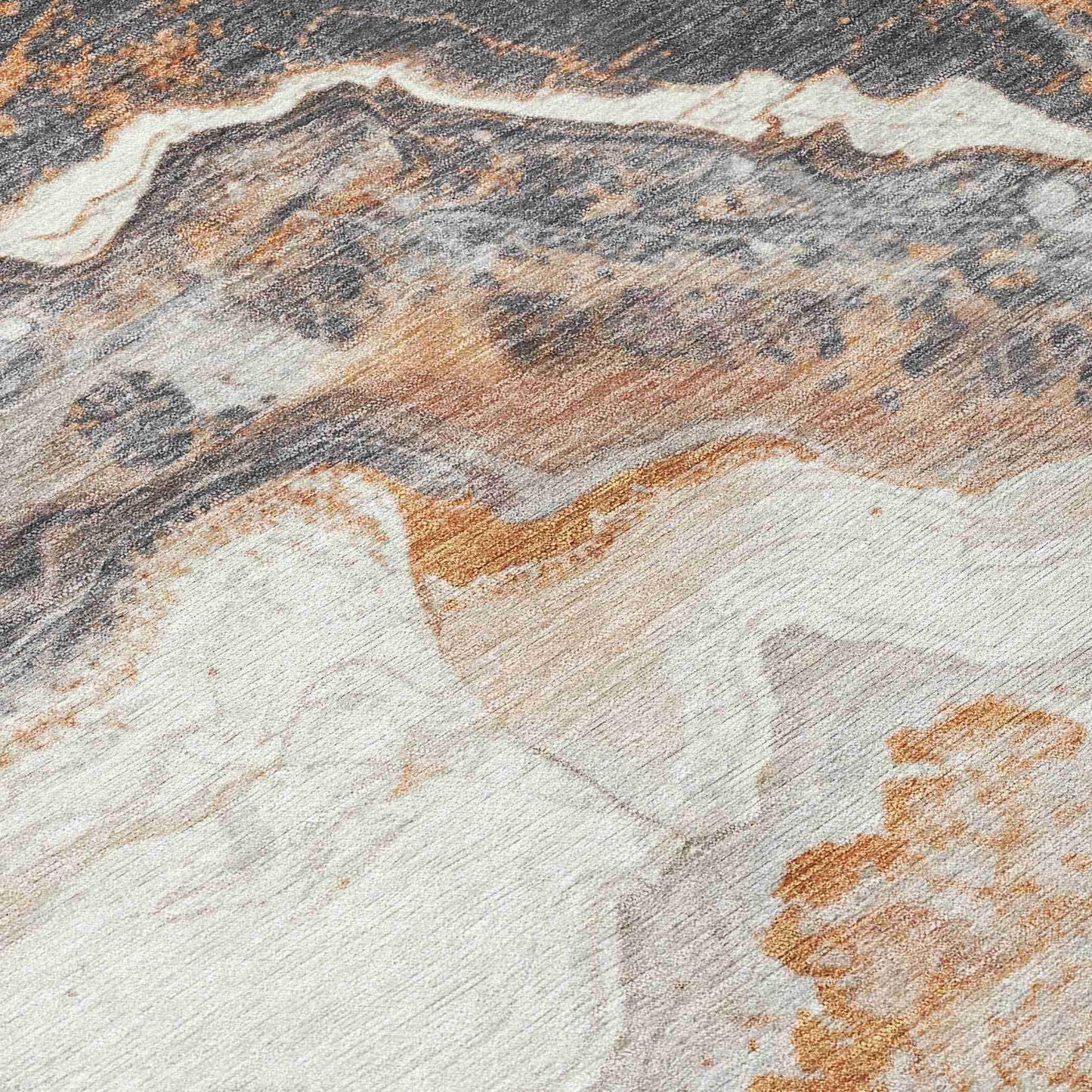 Faeriel Gray Washable Indoor-Outdoor Rug