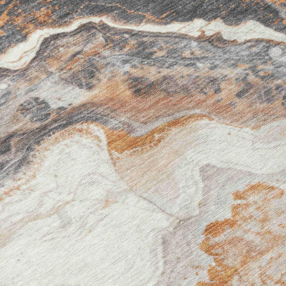 Faeriel Gray Washable Indoor-Outdoor Rug