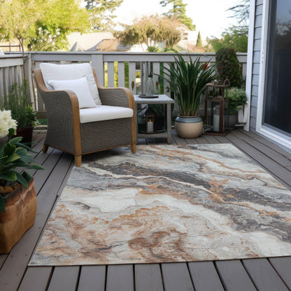 Faeriel Gray Washable Indoor-Outdoor Rug