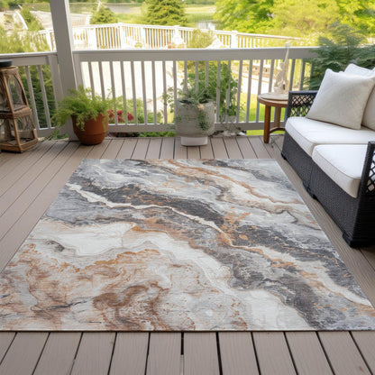 Faeriel Gray Washable Indoor-Outdoor Rug