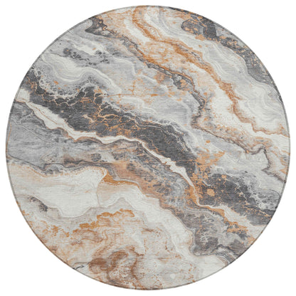 Faeriel Gray Washable Indoor-Outdoor Rug