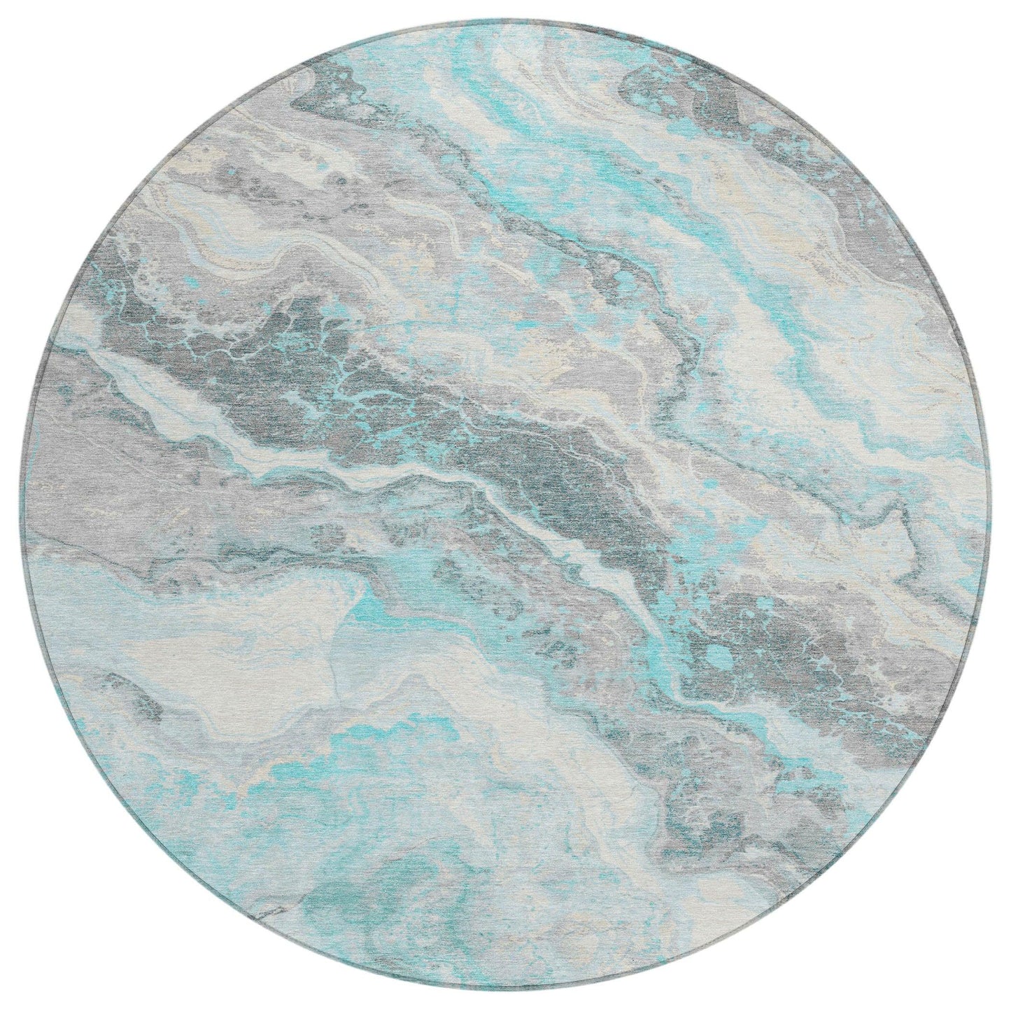 Faeriel Teal Washable Indoor-Outdoor Rug