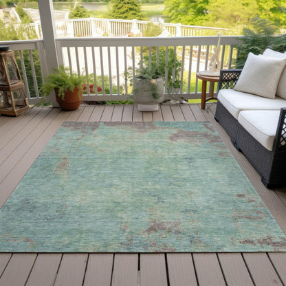 Faerion Blue Washable Indoor-Outdoor Rug