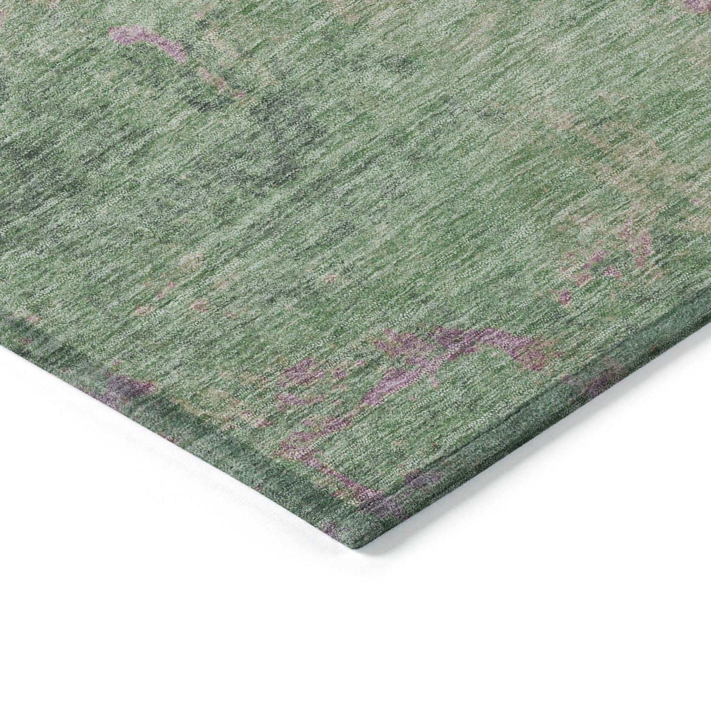 Faerion Green Washable Indoor-Outdoor Rug