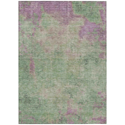 Faerion Green Washable Indoor-Outdoor Rug