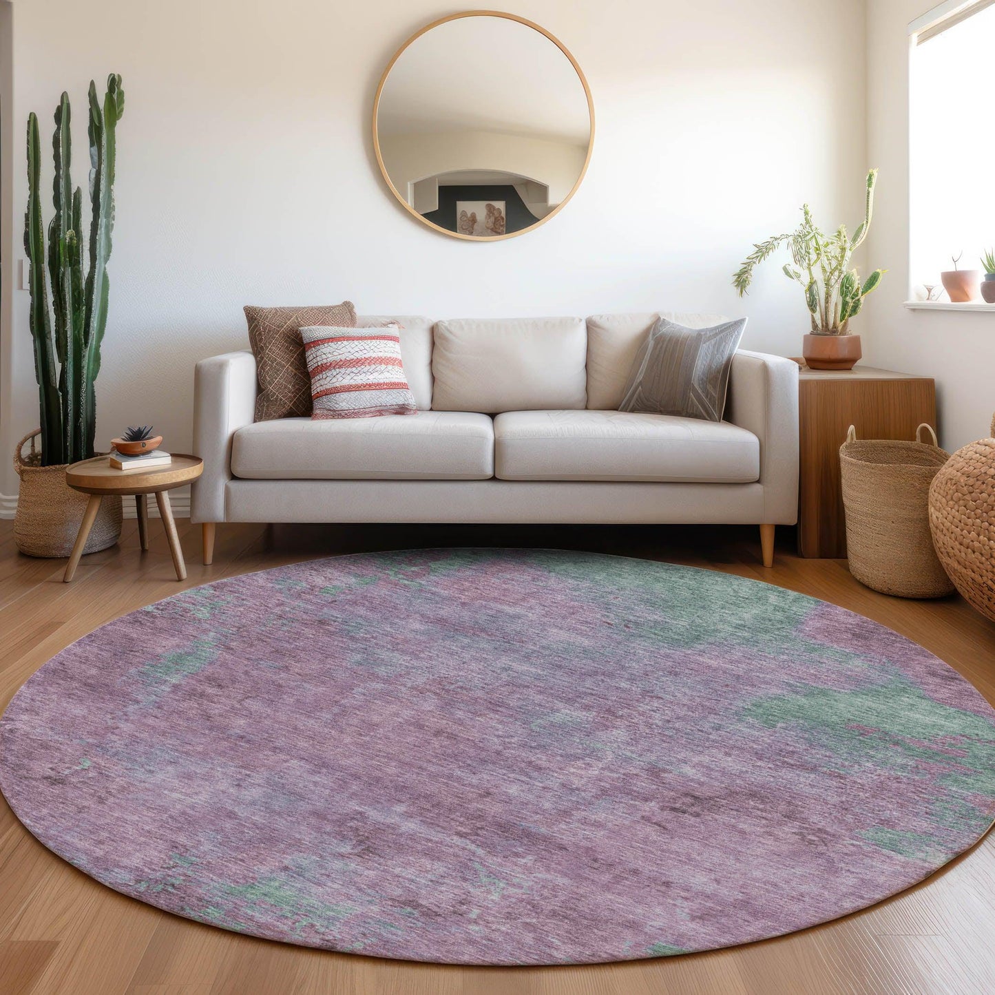Faerion Purple Washable Indoor-Outdoor Rug