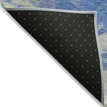 Faerira Blue Washable Indoor-Outdoor Rug