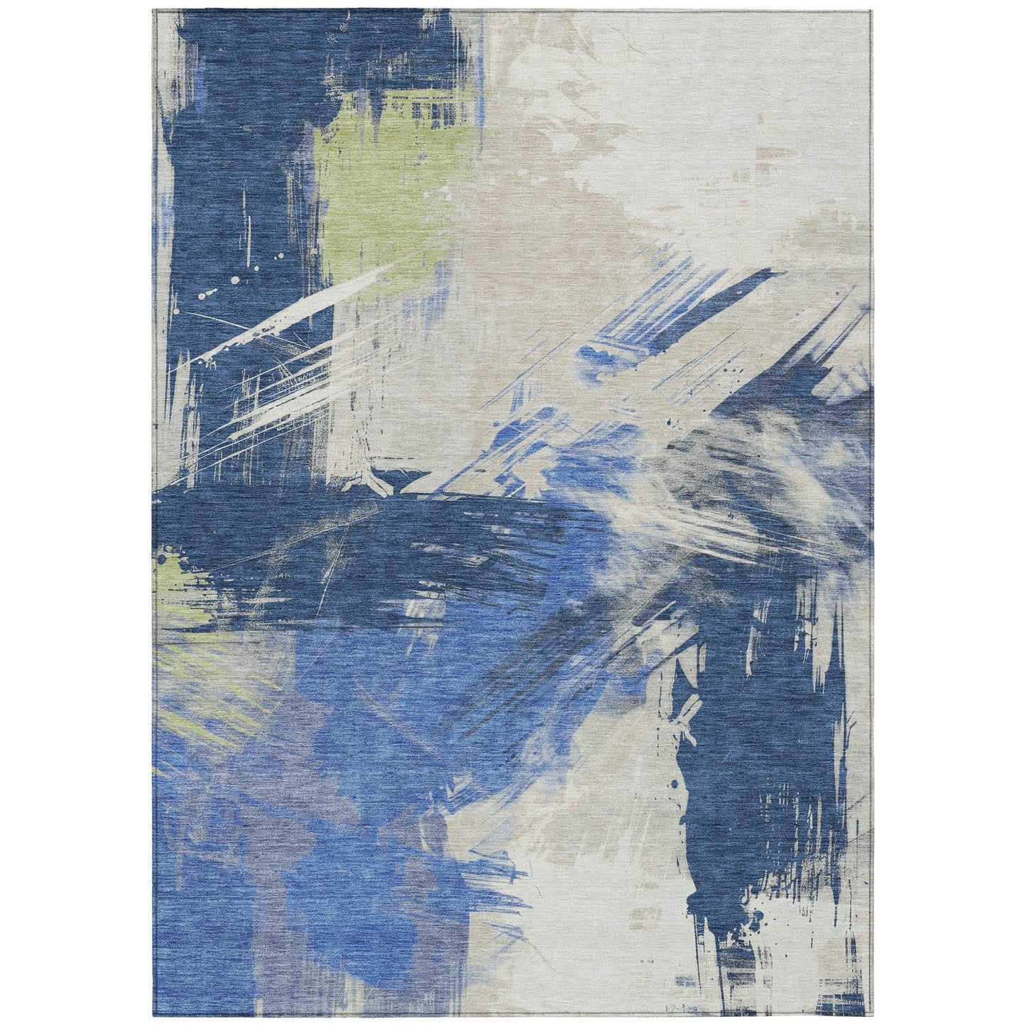 Faerira Blue Washable Indoor-Outdoor Rug