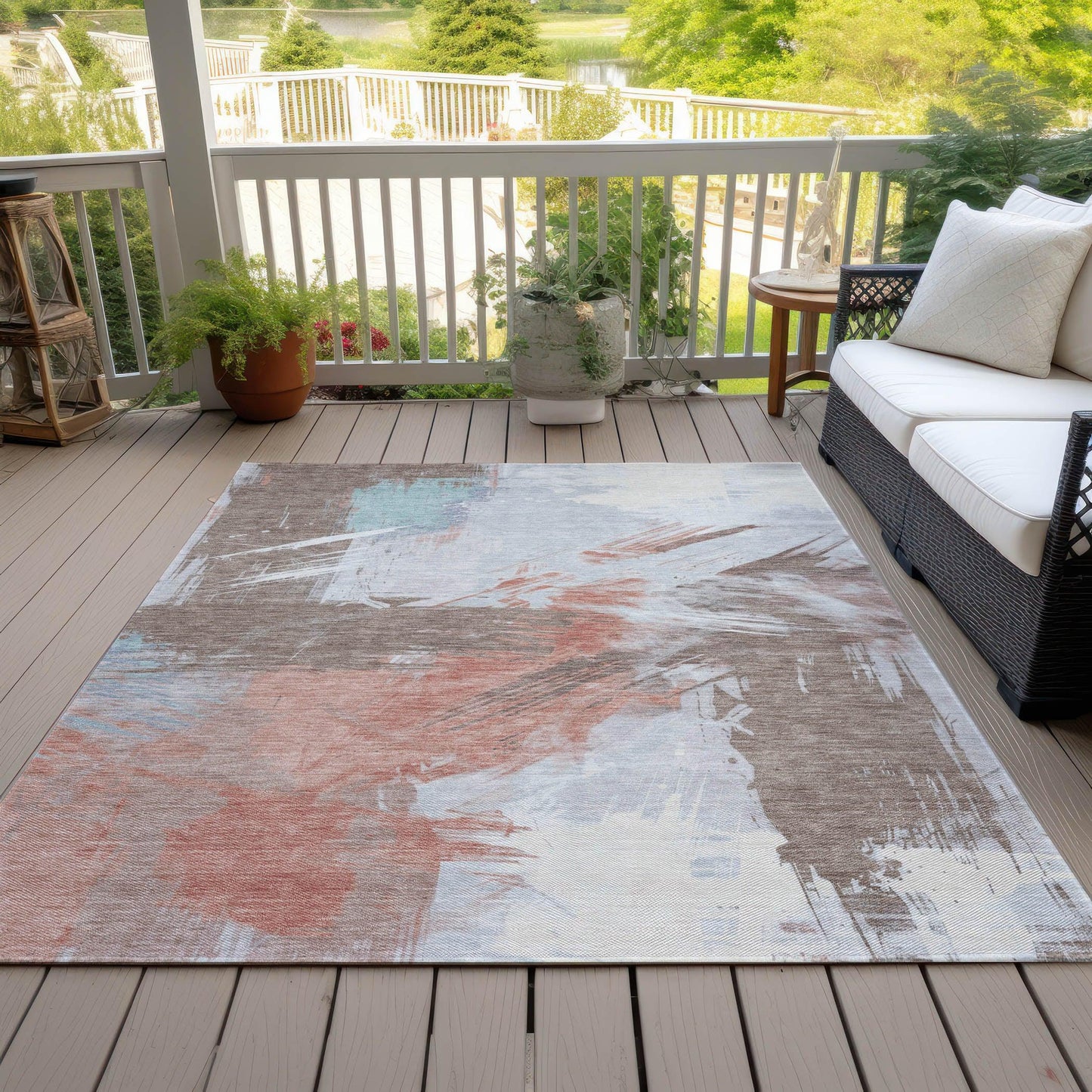 Faerira Brown Washable Indoor-Outdoor Rug