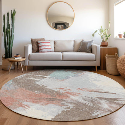 Faerira Brown Washable Indoor-Outdoor Rug