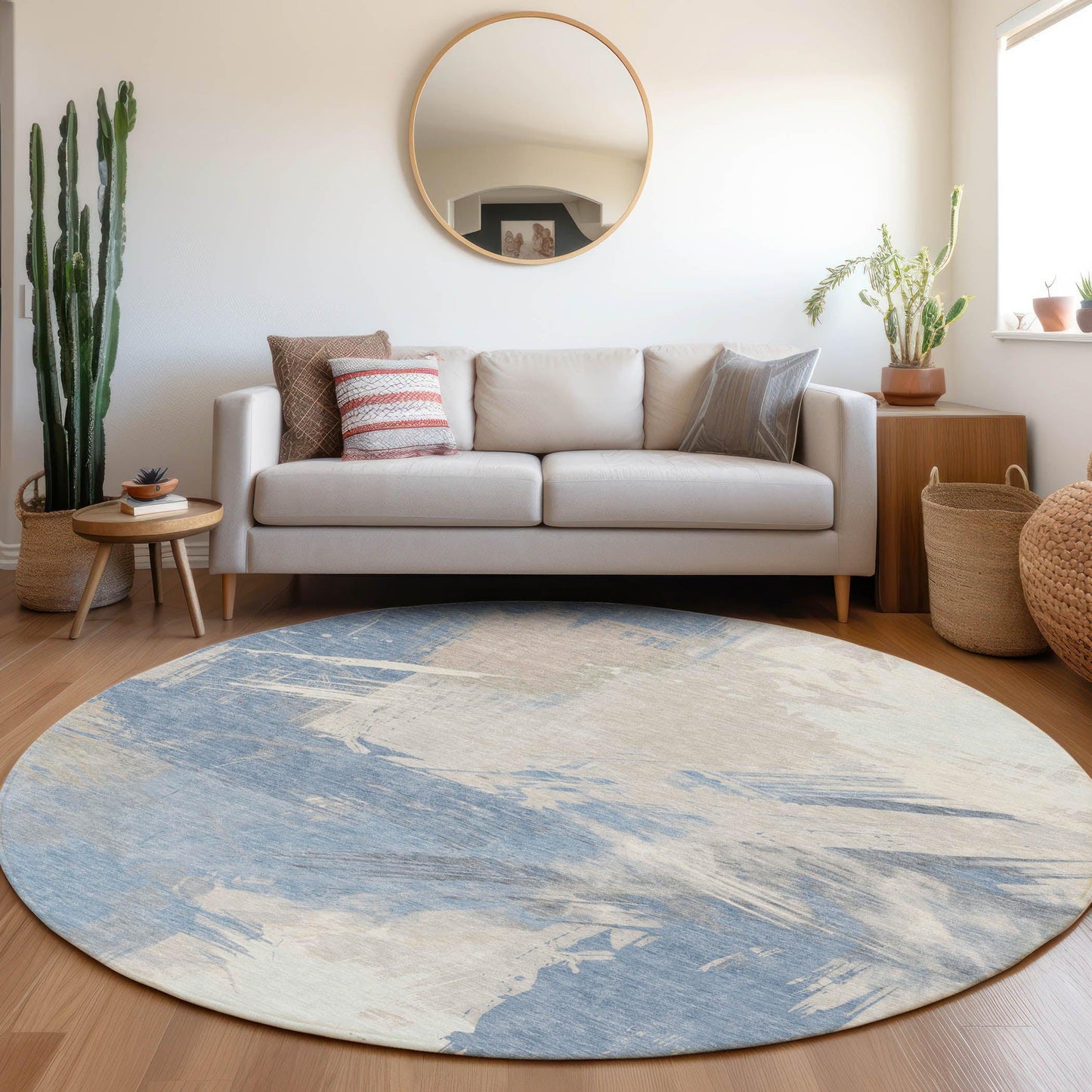 Faerira Denim Washable Indoor-Outdoor Rug
