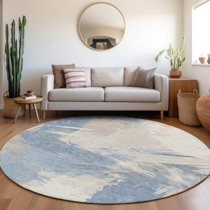 Faerira Denim Washable Indoor-Outdoor Rug