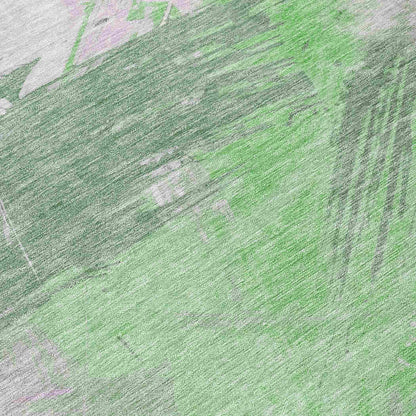Faerira Green Washable Indoor-Outdoor Rug