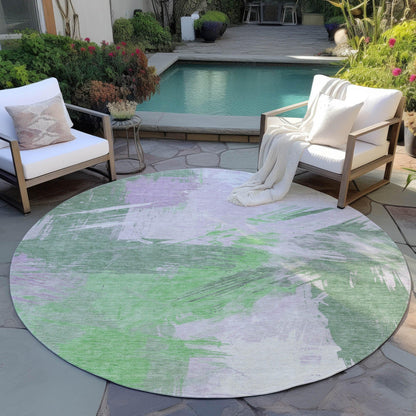 Faerira Green Washable Indoor-Outdoor Rug