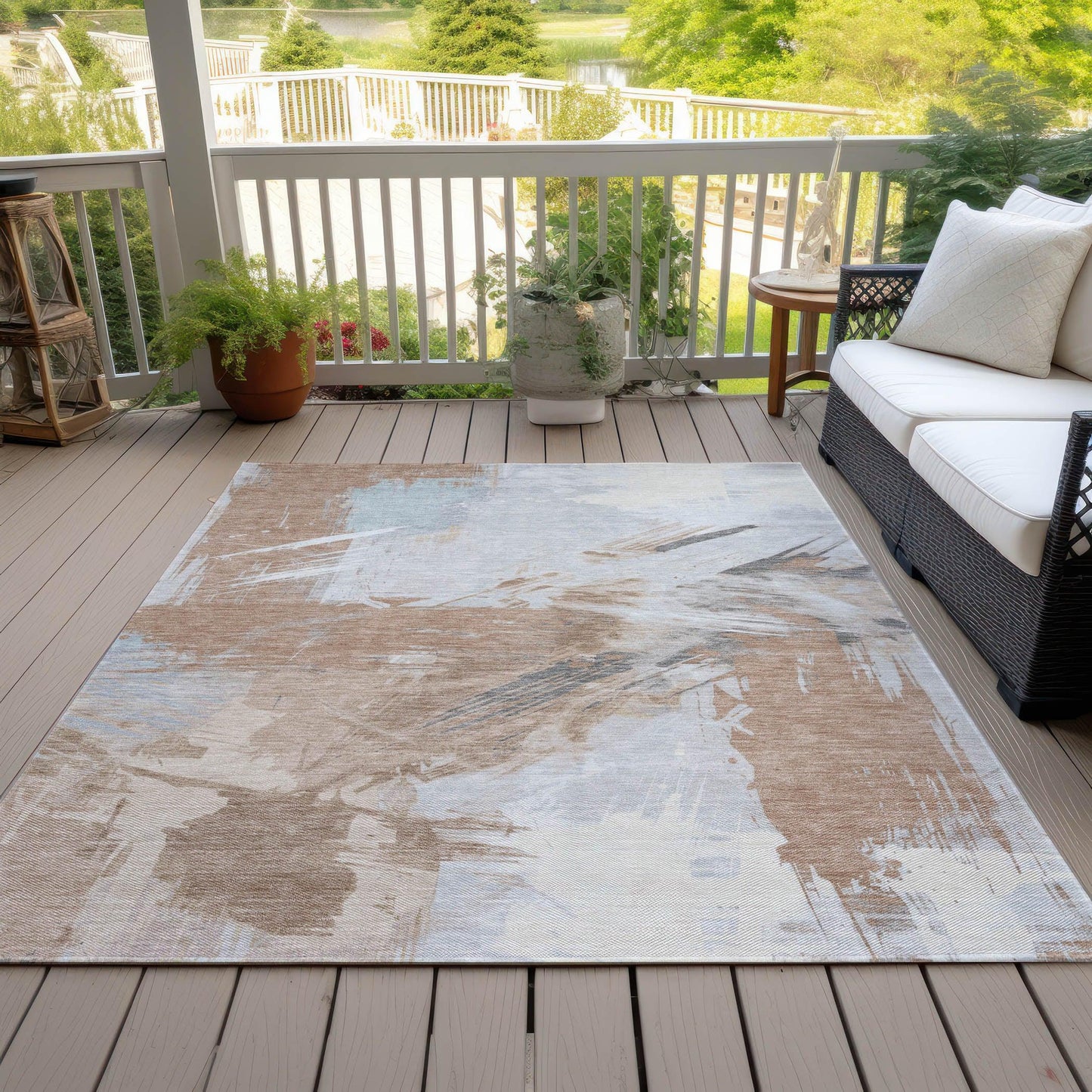Faerira Orange Washable Indoor-Outdoor Rug