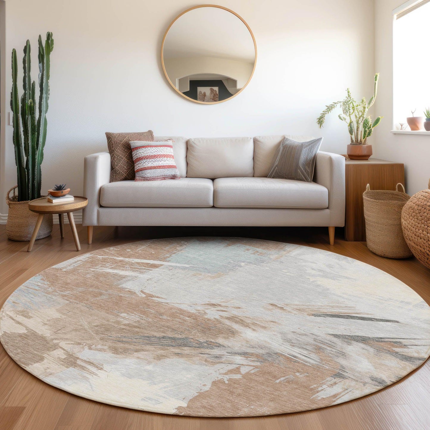 Faerira Orange Washable Indoor-Outdoor Rug