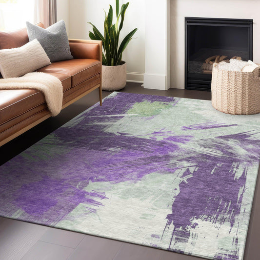 Faerira Purple Washable Indoor-Outdoor Rug
