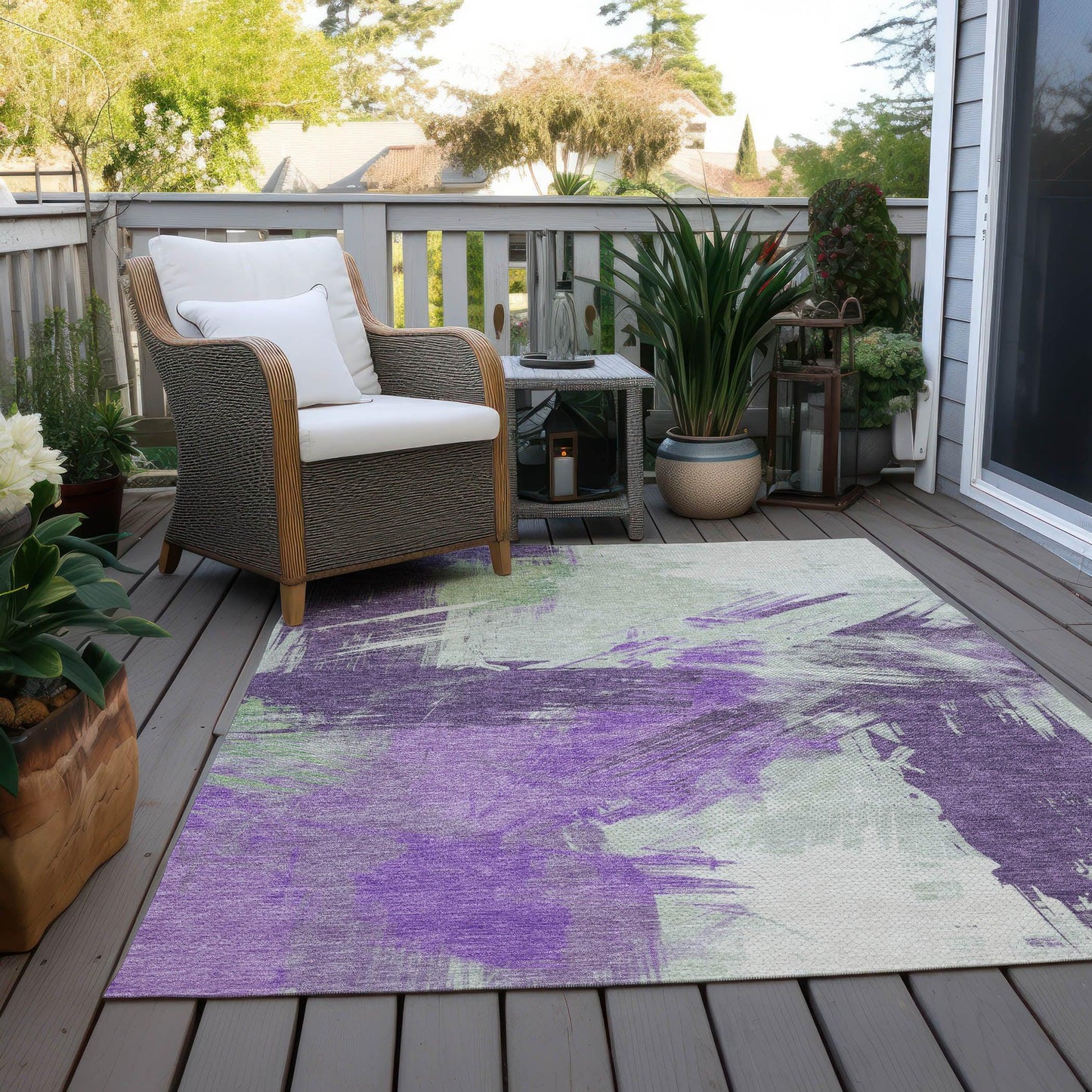 Faerira Purple Washable Indoor-Outdoor Rug