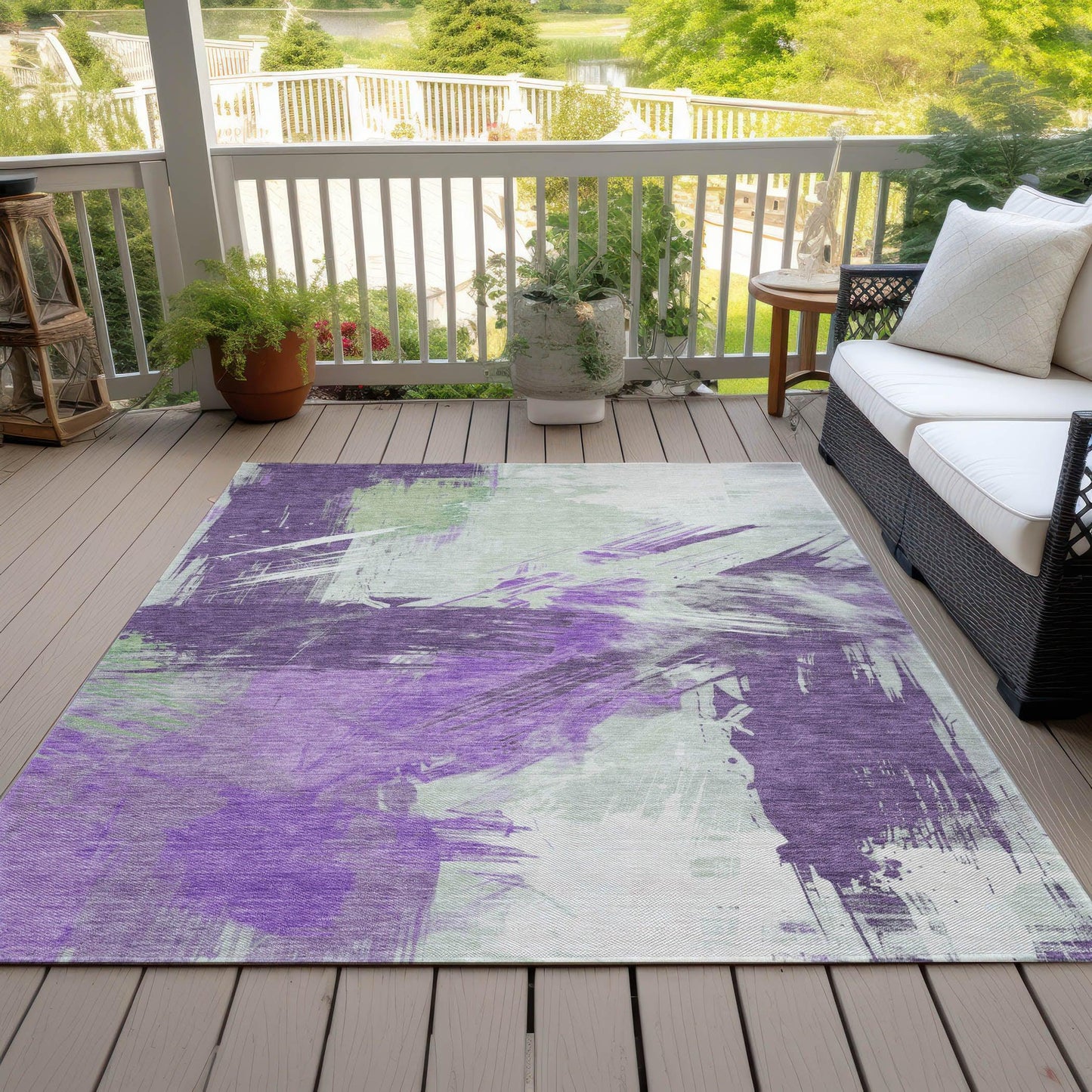 Faerira Purple Washable Indoor-Outdoor Rug