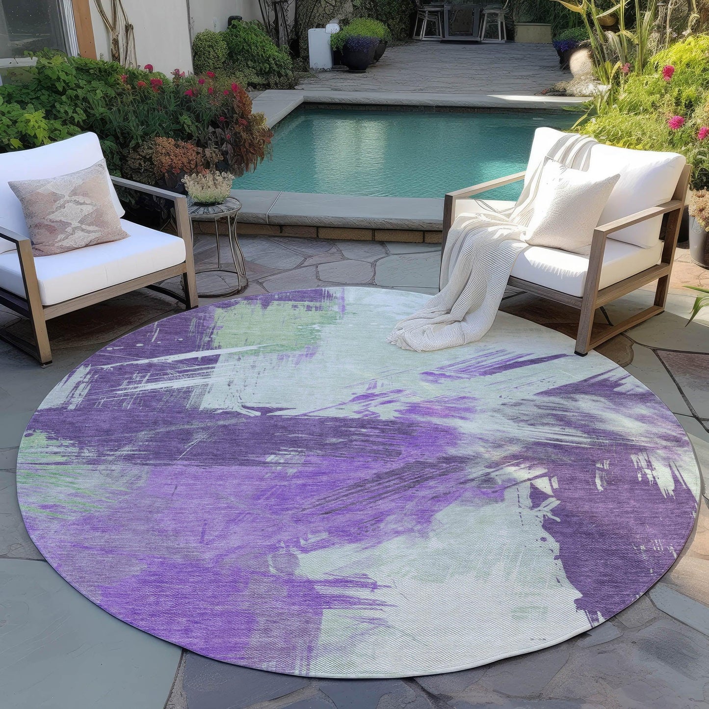 Faerira Purple Washable Indoor-Outdoor Rug