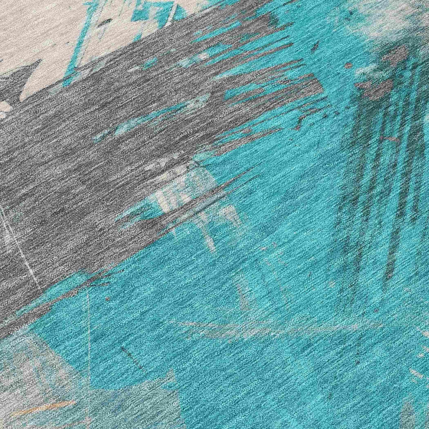 Faerira Teal Washable Indoor-Outdoor Rug