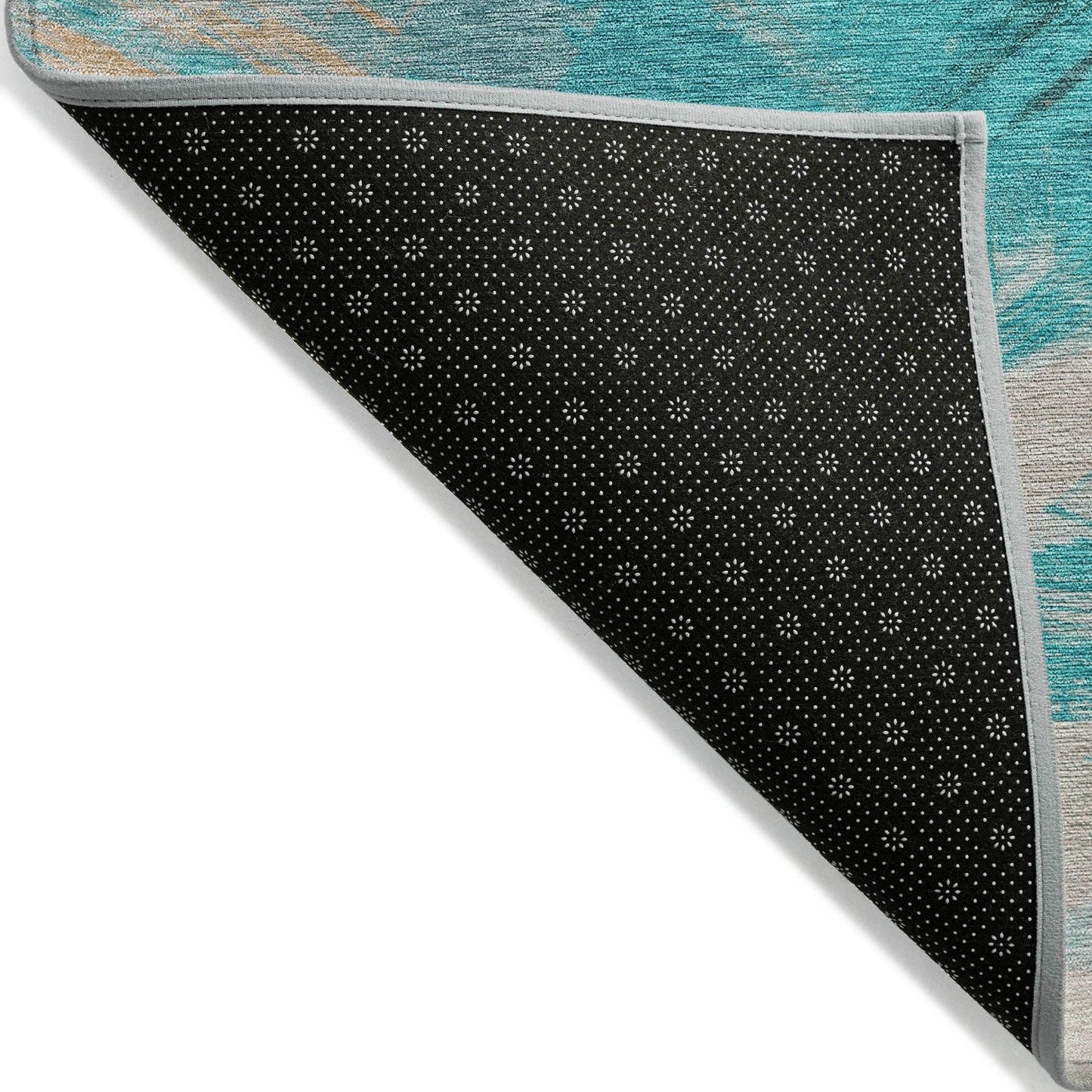 Faerira Teal Washable Indoor-Outdoor Rug