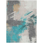 Faerira Teal Washable Indoor-Outdoor Rug