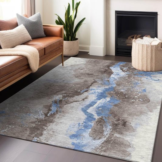 Faerius Brown Washable Indoor-Outdoor Rug