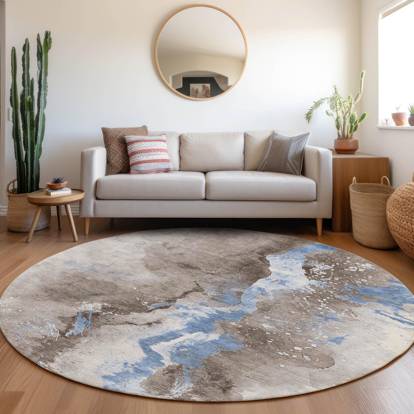 Faerius Brown Washable Indoor-Outdoor Rug