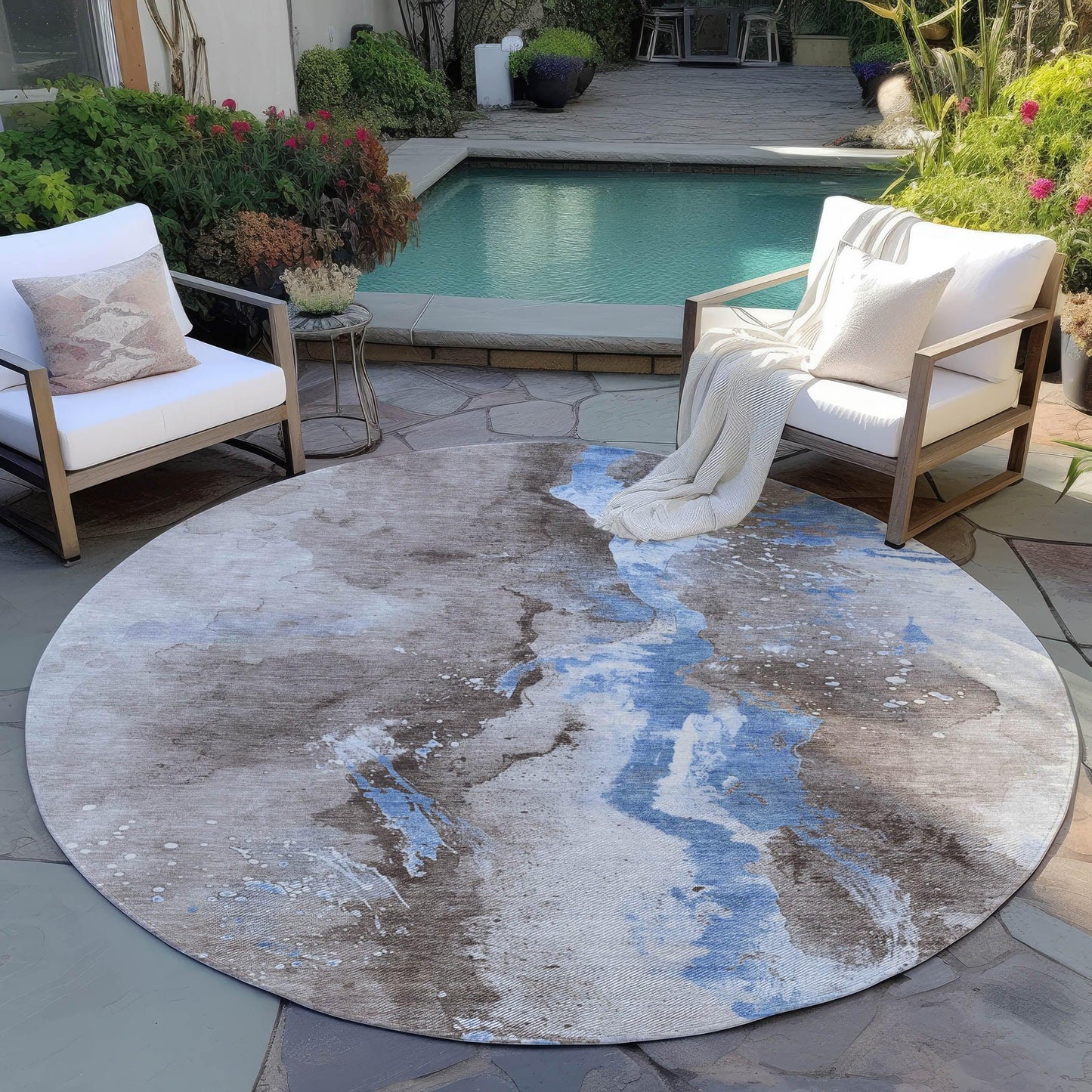 Faerius Brown Washable Indoor-Outdoor Rug